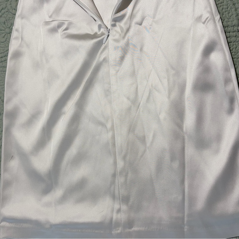 Abercrombie & Fitch White Satin Off-Shoulder Puff Sleeve Mini Dress XS - Picture 3 of 14